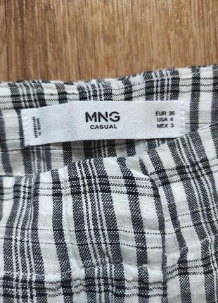Лляні штани в смужку  mango натуральні смугасті штани з льону9 фото