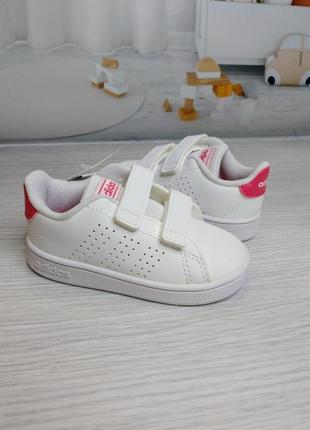 Белые кроссовки адидас оригинал на липучках adidas advantage8 фото
