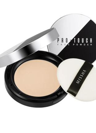 🌺 компактна пудра для обличчя missha pro-touch powder pact spf 25 pa++ , 10г