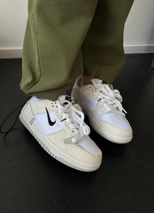 Трендові кросівки nike sb dunk low disrupt pale ivory black бежеві з білим 36-45 р