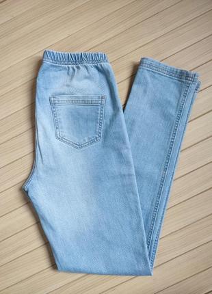 Голубые джеггинсы джинсы из денима с потёртостями calzedonia ☘️ м/наш 40-42рр
