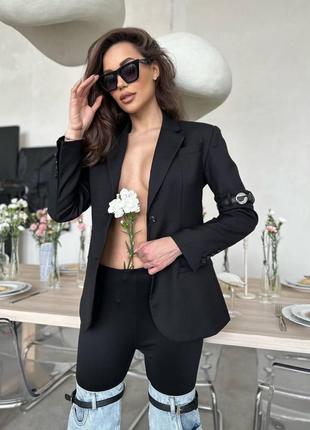 Пиджак жакет в стиле coperni черный с поясами на рукавах черный5 фото