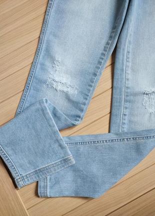 Голубые джеггинсы джинсы из денима с потёртостями calzedonia ☘️ м/наш 40-42рр7 фото