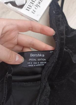 Кружевный боди бархатный велюровый bershka3 фото