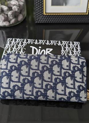 Гаманець dior великий синій текстиль туреччина3 фото