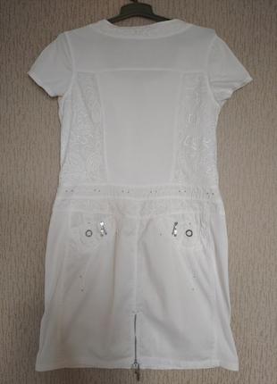 Біла котонова сукня на блискавці 🌼 lafei nier3 фото