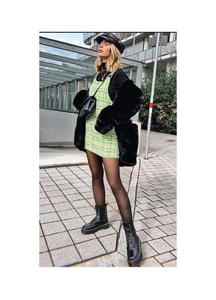 Актуальный твидовый сарафан в клетку, стильный, яркий, модный, трендовый