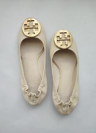 Кожаные брендовые туфли лодочки балетки tory burch оригинал.7 фото