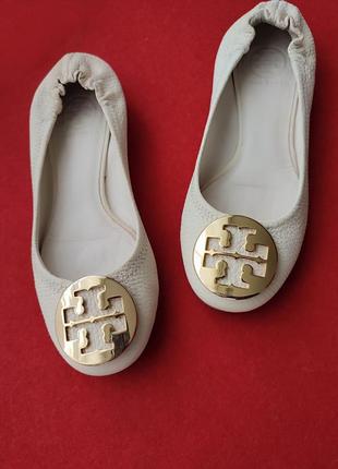 Кожаные брендовые туфли лодочки балетки tory burch оригинал.10 фото