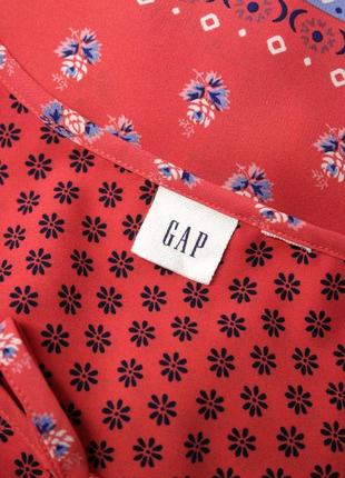 Красивая брендовая блузка "gap" с принтом. размер s/m.6 фото