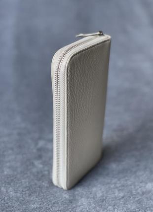 Шкіряний молочний гаманець на блискавці olinda, італія3 фото