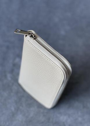 Шкіряний молочний гаманець на блискавці olinda, італія4 фото