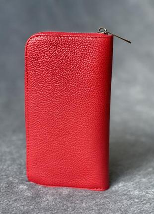 Кожаный женский красный кошелек на молнии olinda, италия