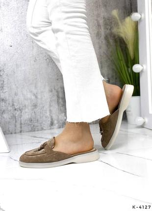 Сабо натуральні - loro  , моко, натуральна замша