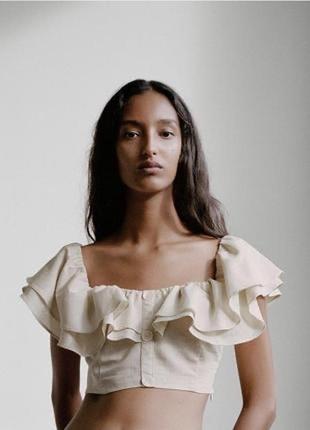 Новый льняной топ zara