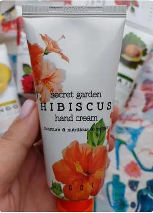 Крем для рук jigott secret garden hibiscus hand cream з екстрактом гібіскусу, 100 мл