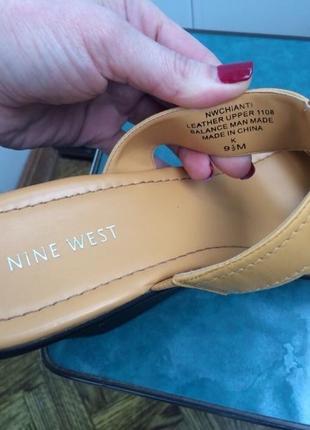 Nine west сабо шлепки босоножки на танкетке натуральная кожа  размер 9,53 фото