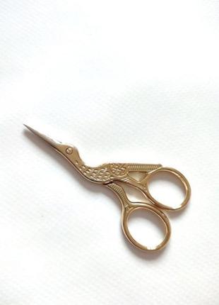 Ножницы птичка птица золотые острые ножицы рукоделие винтаж винтажные4 фото