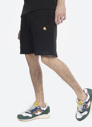 Шорты carhartt wip chase sweat short black/gold