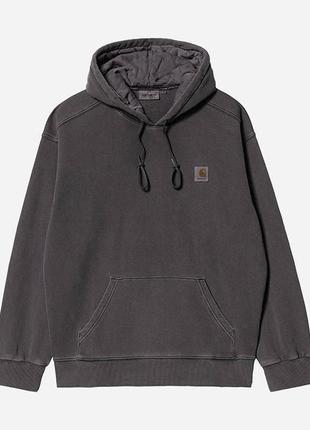 Толстовка мужская carhartt wip hooded nelson sweat black3 фото