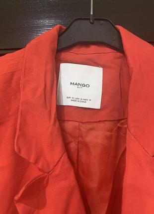 Новый пиджак mango оверсайз струящийся плащ летнее пальто жакет манго красный тренд4 фото