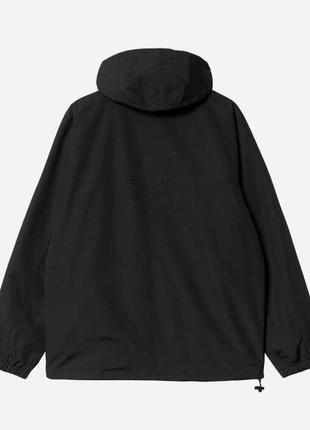 Куртка виндраннер carhartt wip windbreaker pullover (summer) black / white5 фото