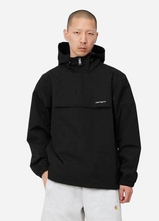 Куртка виндраннер carhartt wip windbreaker pullover (summer) black / white