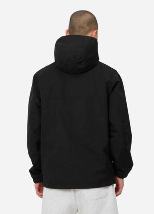 Куртка виндраннер carhartt wip windbreaker pullover (summer) black / white3 фото