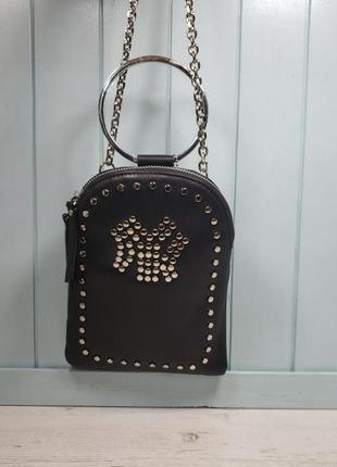 Женская стильная кожаная сумка черная жіноча шкіряна чорна6 фото