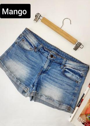 Шорты джинсовые мини голубого цвета от бренда mango s m
