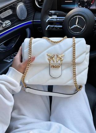 Женская сумка puff white gold