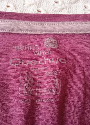 Термофутболка quechua з мериносової вовни термо футболка шеостяна термобілизна шерсть мериноса3 фото