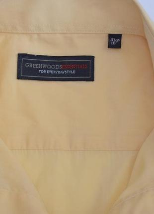 Мужская желтая рубашка green wood essentials короткий рукав3 фото