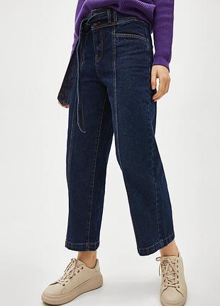 Джинсы кюлоты с поясом р. xxs-xs