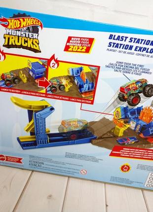 Hot wheels monster trucks blast station  трек хот вілс монстр трак пригоди на станції6 фото