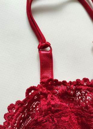 Бюстгальтер красный бордовый секси эротик эротический сексуальный кружевной ливчик лифчик2 фото