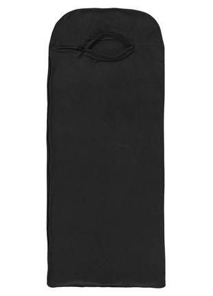 Тактический флисовый плед 210 х 180 см одеяло для военных черного цвета кокон2 фото