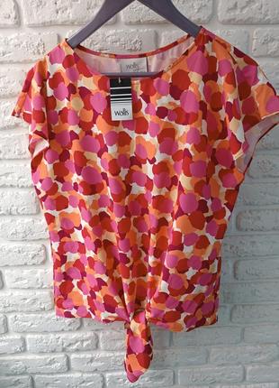 Легкая блузка, абстрактный принт,размер 40(l)