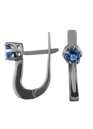 Сережки срібні з кварцем london blue варя 2227/9р qlb