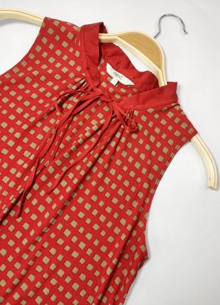 Блуза женская красного цвета в принт прямого свободного кроя от бренда next 102 фото