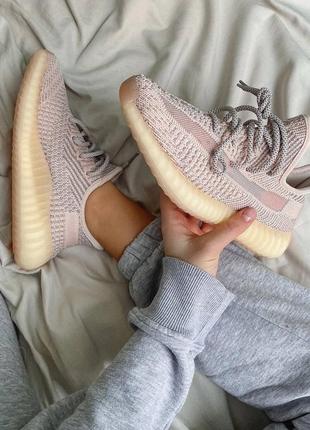 Кроссовки yeezy boost 350 v2 synth reflective pink (полный