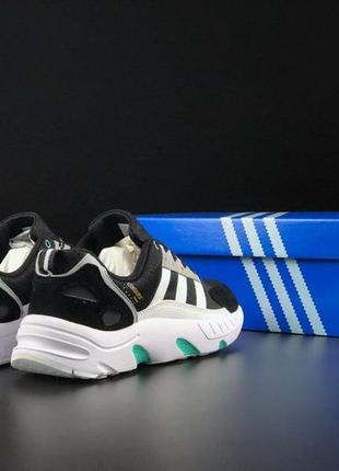 Чоловічи кросівки adidas zx 22 boost у чорно-було-мятному кольорі, стильне взуття на кожен день2 фото