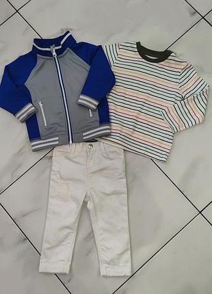 Комплект костюм 3в1 old navy 12-18мес (80-86 см) джинсы, реглан, кофта