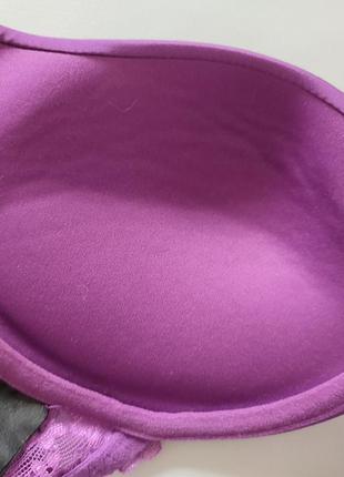 Бюстгальтер фиолетовый с пуш апом со спинкой кружевной топ ливчик лифчик сиреневый7 фото