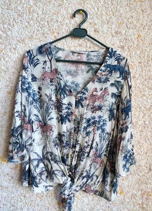 Женская рубашка блуза  летняя сафари винтаж tu3 фото