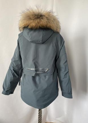 Куртка с натуральной опушкой енот2 фото