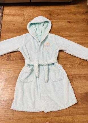 Халат на девочку 4 5 лет эльза теплый махровый велюровый