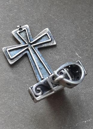 Дизайнерский необычный серебряный эксклюзивный кулон подвеска крестик ладанка открывается 925 винтаж5 фото