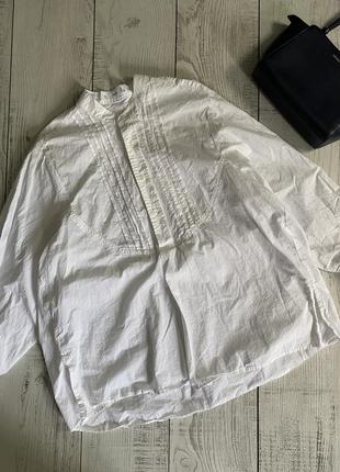 Белая хлопковая оверсайз блуза, рубашка mango pp s