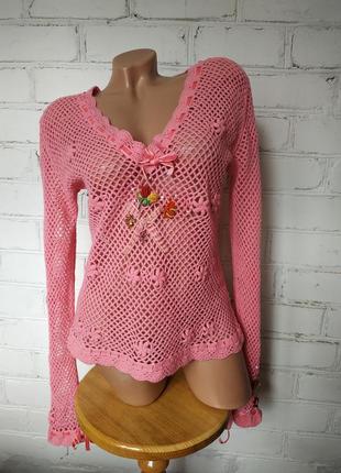 Джемпер/пуловер ажурний вовна/кашемір